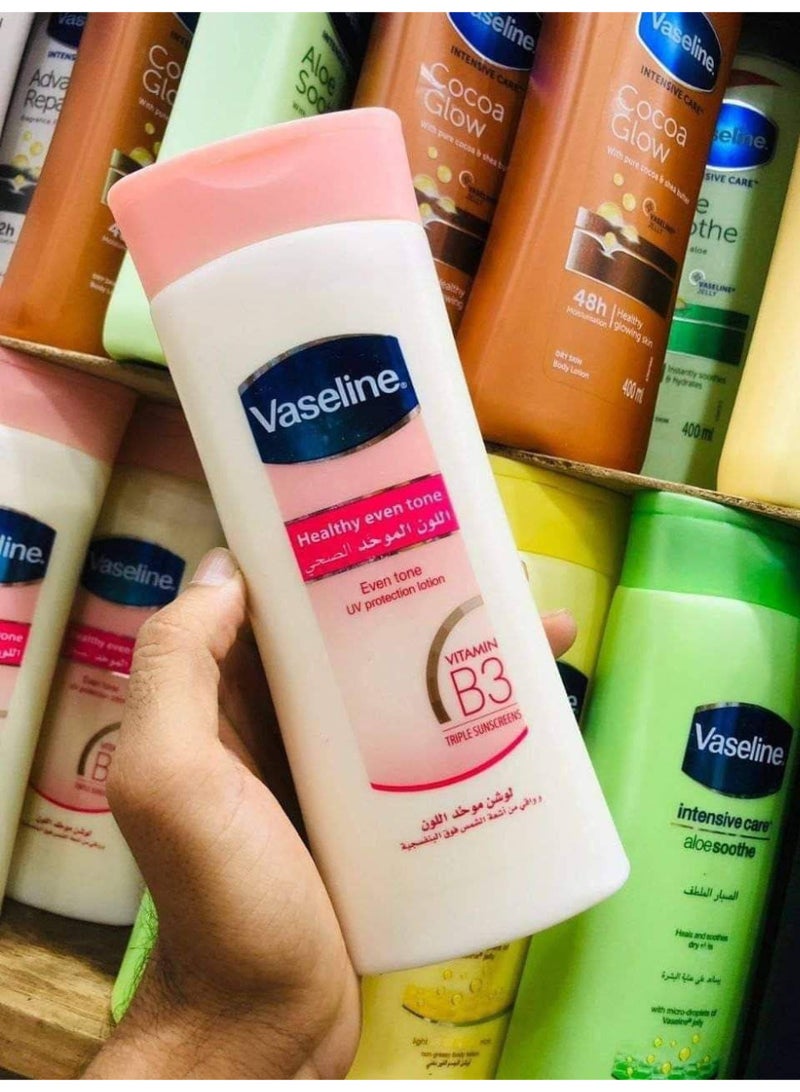 فازلين لوشن فازلين Healthy Even Tone موحد لون البشرة بفيتامين B3 – مرطب للجسم + حماية UV – رائحة منعشة – حجم كبير - Image 2